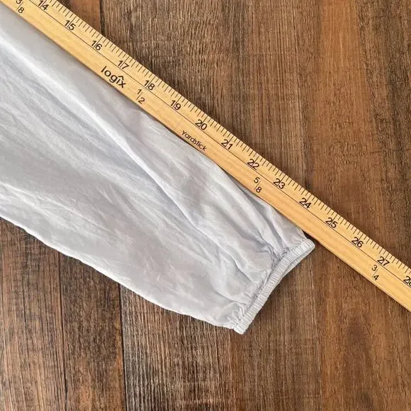 Loft Ruffle Long Sleeve Blouse Cotton Sheer Cottagecore Prairie Size Small Blue - Picture 15 of 16